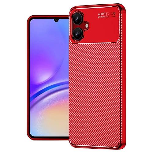 Galaxy A06 K�l�f Auto Focus Karbon Kapak - K�rm�z�