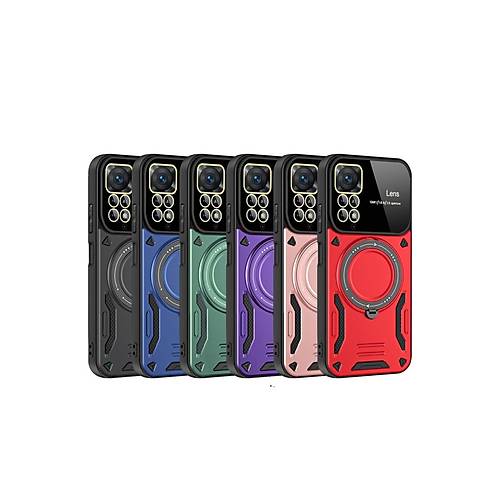 Redmi Note 11 Pro K�l�f Joy Lens Standl� Kapak - Koyu Ye�il