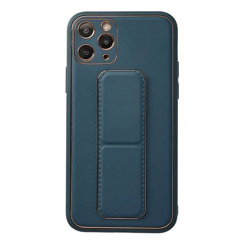 iPhone 11 Pro K�l�f Coco Deri Standl� Kapak - Mavi