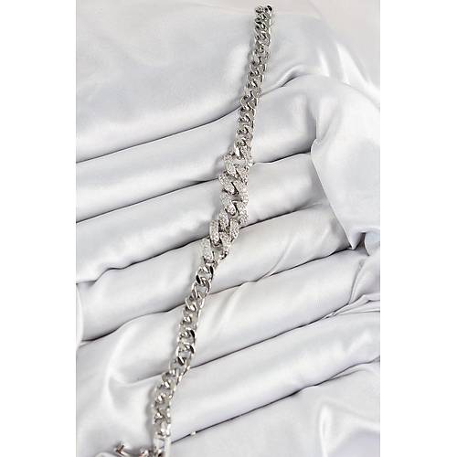 Pirin� Zirkon Ta�l� K�ba Zincir Model G�m�� Renk Kad�n Bileklik