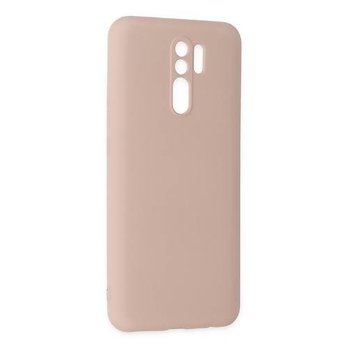 Redmi 9 K�l�f Nano i�i Kadife Silikon - Pudra