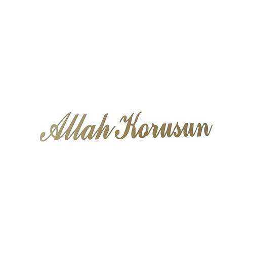 Allah Korusun Yaz�l� Oto Sticker Gold 14x3cm