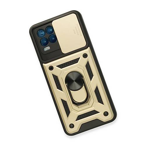 Realme 8 K�l�f Pars Lens Y�z�kl� Silikon - Gold