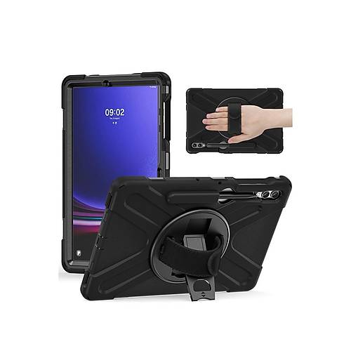 Galaxy X610 Tab S9 FE Plus 12.4 K�l�f Amazing Tablet Kapak - Siyah