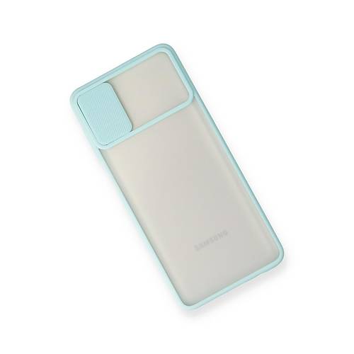 Galaxy M51 K�l�f Palm Buzlu Kamera S�rg�l� Silikon - Turkuaz