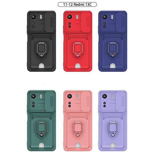 Redmi 13C K�l�f Zuma Kartvizitli Y�z�kl� Silikon - Siyah
