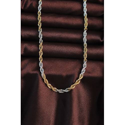 316L �elik �ift Renk Burgu Tasar�ml� Kolye