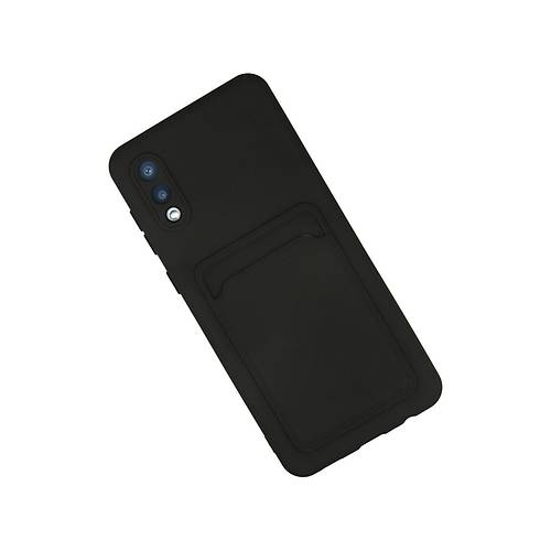 Galaxy A02 K�l�f Kelvin Kartvizitli Silikon - Siyah