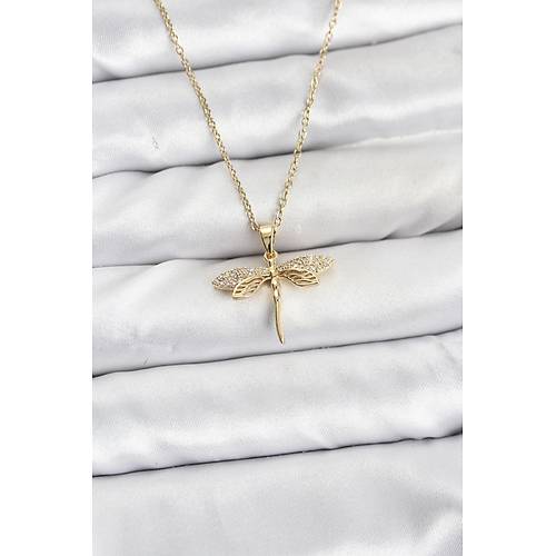 316L �elik Zincir Gold Renk Yusuf�uk Model Zirkon Ta�l� Kad�n Kolye