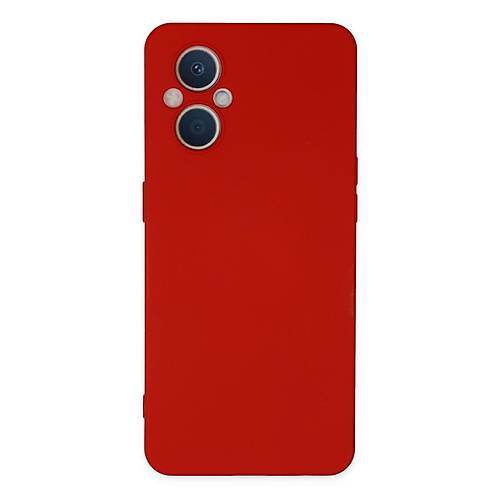 Reno 7 Lite K�l�f Nano i�i Kadife Silikon - K�rm�z�