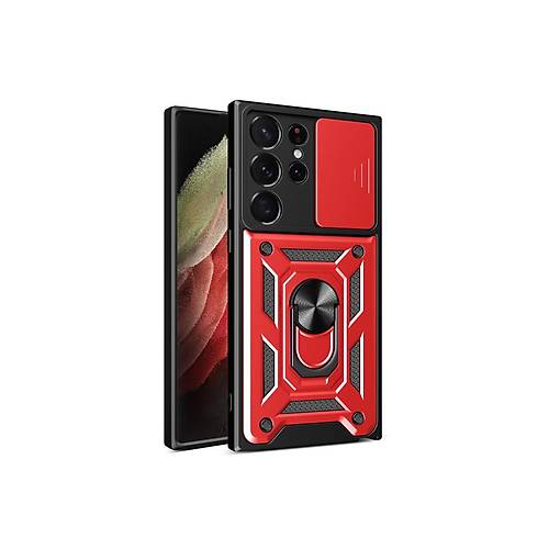 Galaxy S23 Ultra K�l�f Pars Lens Y�z�kl� Silikon - K�rm�z�