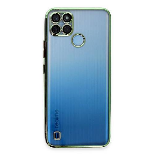 Realme C25Y K�l�f Razer Lensli Silikon - Ye�il