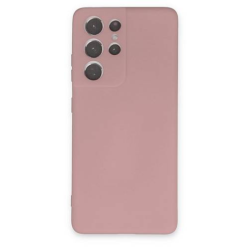 Galaxy S21 Ultra K�l�f Nano i�i Kadife Silikon - Pudra