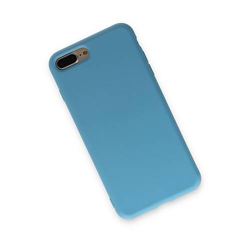iPhone 7 Plus K�l�f Nano i�i Kadife Silikon - Mavi