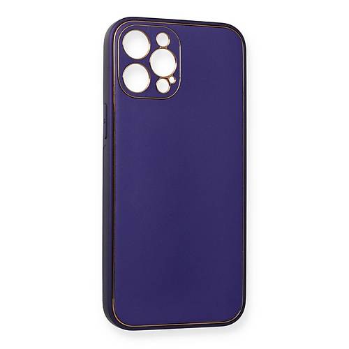iPhone 12 Pro K�l�f Coco Deri Silikon Kapak - Mor