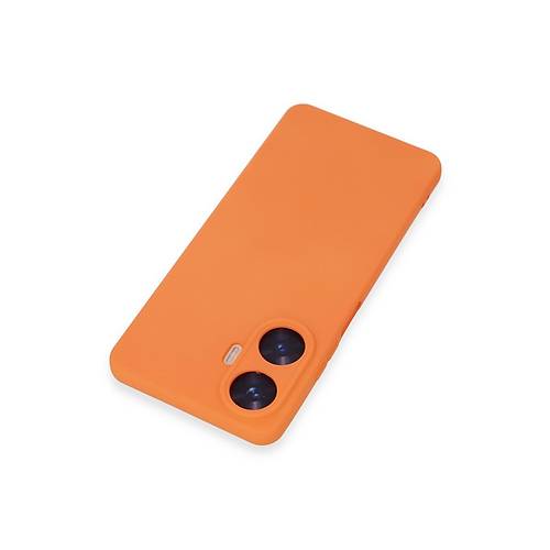 Realme C55 K�l�f Nano i�i Kadife Silikon - Turuncu