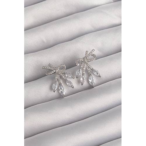 Pirin� G�m�� Renk Zirkon Ta�l� Fiyonk K�pe