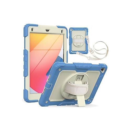 iPad 5 Air 9.7 K�l�f Strap New Tablet Kapak - Mavi