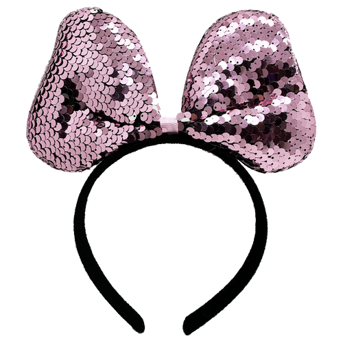 Renk De�i�tiren Pullu Payetli Fiyonk Parti Tac� Pembe G�m�� Renk 20x16 cm