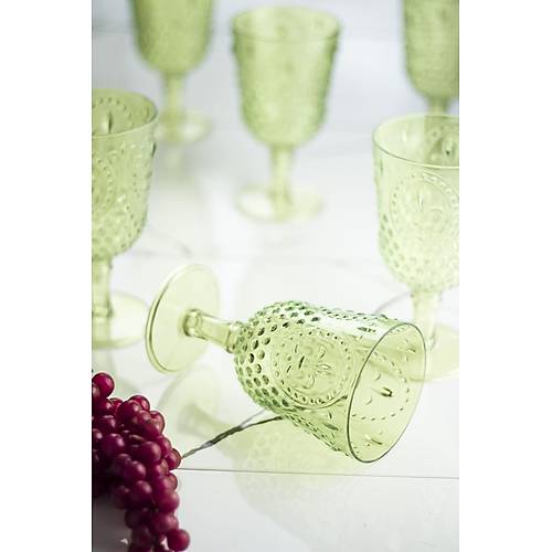 Akrilik Ye�il Tekli Kadeh & Su Me�rubat Kahve Yan� Barda�� 450 ml ( Cam De�ildir )
