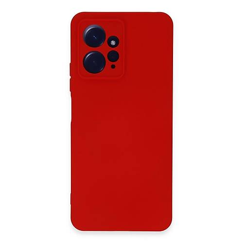 Redmi Note 12 4G K�l�f Nano i�i Kadife Silikon - K�rm�z�