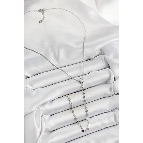 Pirin� Zirkon Ta�l� Y�ld�z Fig�rl� Y Model G�m�� Renk Kad�n Kolye