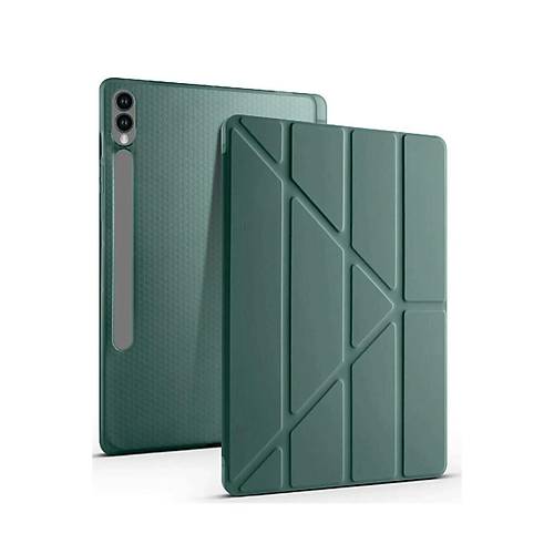 Galaxy X610 Tab S9 FE Plus 12.4 K�l�f Kalemlikli Mars Tablet K�l�f� - Koyu Ye�il