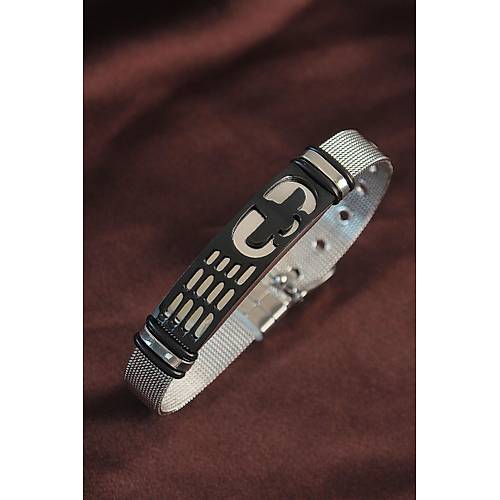 316L �elik Siyah Antik M�s�r Kartal� Ayarlanabilir Has�r Kordonlu Bileklik