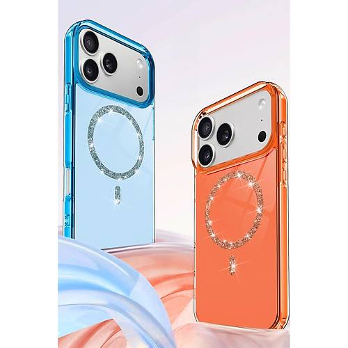 iPhone 17 Pro Max Live Diamond Magsafe Kapak - Pembe