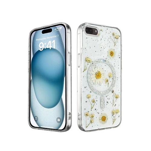 iPhone 7 K�l�f Daisy Simli Magsafe Kapak - G�m��