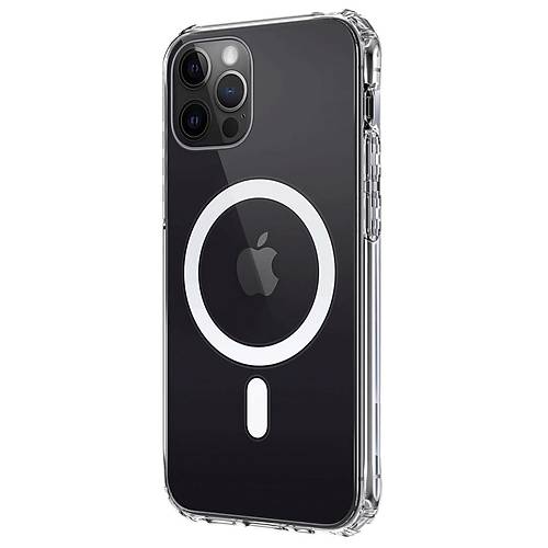 iPhone 12 K�l�f Magneticsafe �effaf Silikon - �effaf