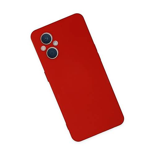 Reno 7 Lite K�l�f Nano i�i Kadife Silikon - K�rm�z�