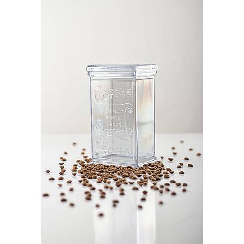 Akrilik �effaf �eker Kahve �ay Kavanozu 500 Ml (Vakum Kapak )