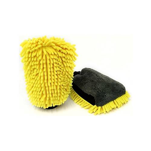 Araba Oto Y�kama Temizlik Eldiveni S�ngeri Pelu� B�y�k Boy �ift Y�zeyli 22x19cm