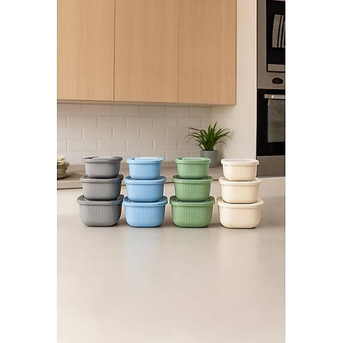 Kare 12 Par�a Vakumlu S�zd�rmaz Hava Almaz Saklama Kab� Seti Kar���k 4x(1800/1100/600 Ml)