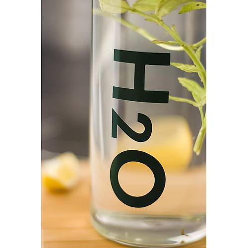 H2o Borosilikat Cam Matara Vakum Kapakl� Su �i�esi Suluk Bambu Kapakl� 1000 Ml