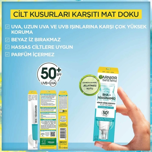 Y�z Bakim Kremi & Bha Niasinamid G�nl�k G�ne� Koruyucu Mat Doku SPF 50+