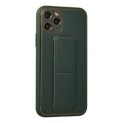 iPhone 11 Pro K�l�f Coco Deri Standl� Kapak - Ye�il