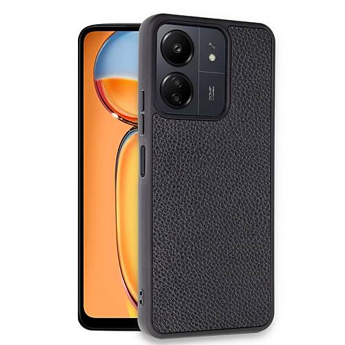 Redmi 13C K�l�f Aras Deri Kapak - Siyah