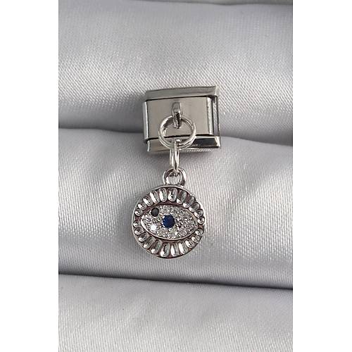 316L �elik G�m�� Renk Sallant� Zirkon Ta�l� G�z Model Nomination Charm