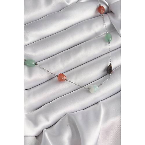 316L �elik G�m�� Renk Zincir Renkli Do�alta� Model Kad�n Kolye