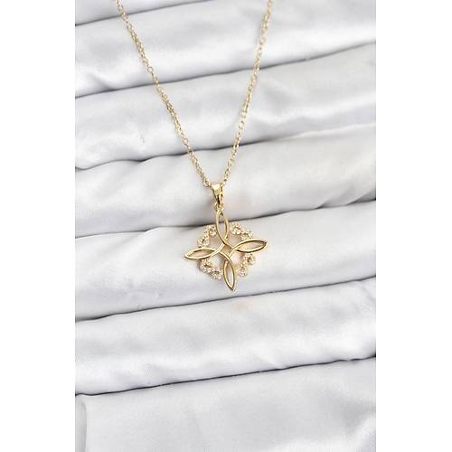 316L �elik Zincir Gold Renk Sonsuzluk Model Zirkon Ta�l� Kad�n Kolye