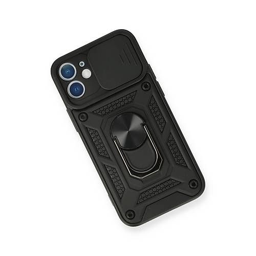 iPhone 11 K�l�f Pars Lens Y�z�kl� Silikon - Siyah