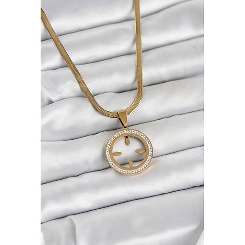 316L �elik �talyan Zincir Model �eyrek Tak�labilir Kad�n Kolye