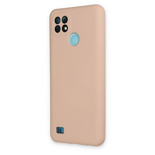 Realme C21 K�l�f Nano i�i Kadife Silikon - Pudra