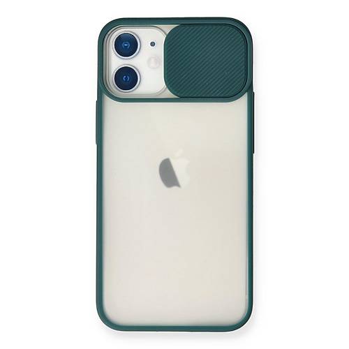 iPhone 11 K�l�f Palm Buzlu Kamera S�rg�l� Silikon - Ye�il