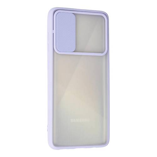 Galaxy A71 K�l�f Palm Buzlu Kamera S�rg�l� Silikon - Lila