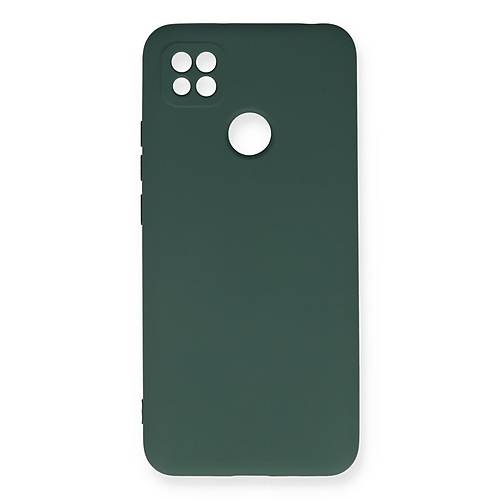 Redmi 9C K�l�f Nano i�i Kadife Silikon - Koyu Ye�il