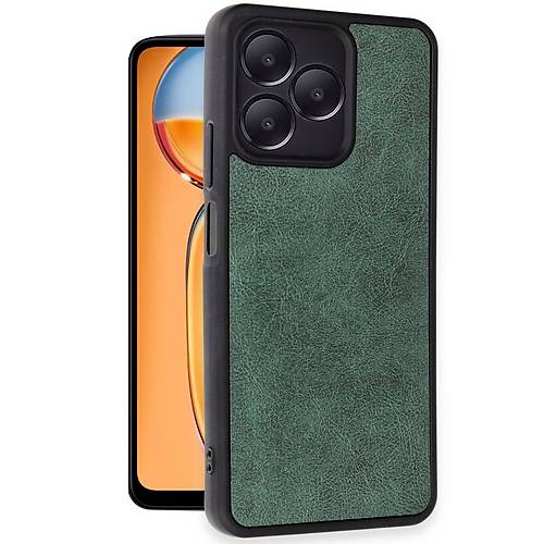 Realme Note 50 4G K�l�f Aras Deri Kapak - Koyu Ye�il