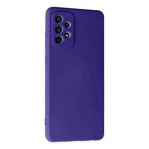 Galaxy A72 K�l�f Nano i�i Kadife Silikon - Mor